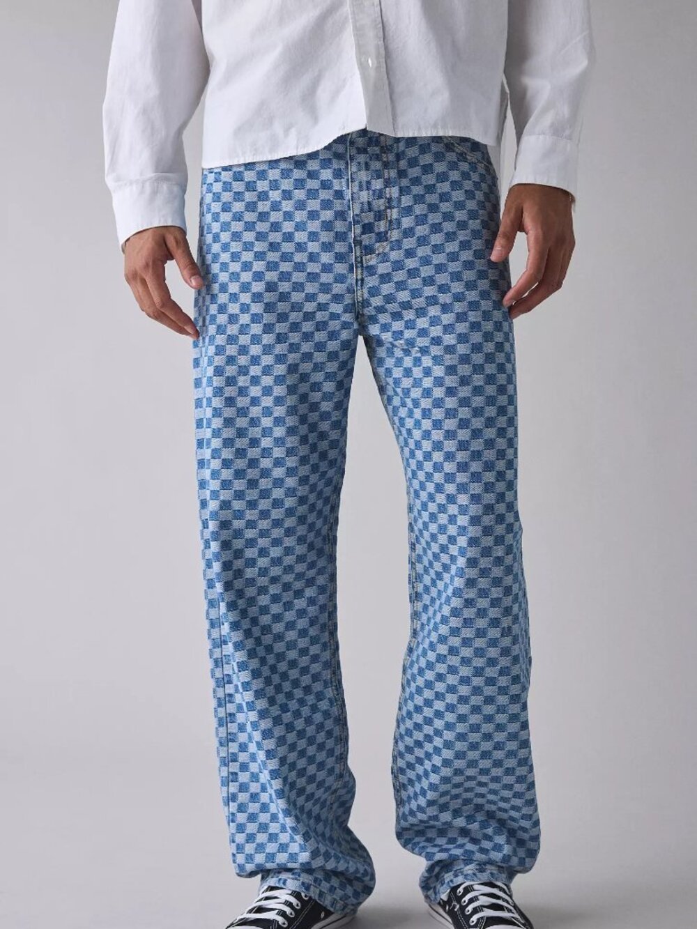 BDG Checkerboard Pattern Baggy Skate Fit Denim Jeans - Size 34 (NWT)